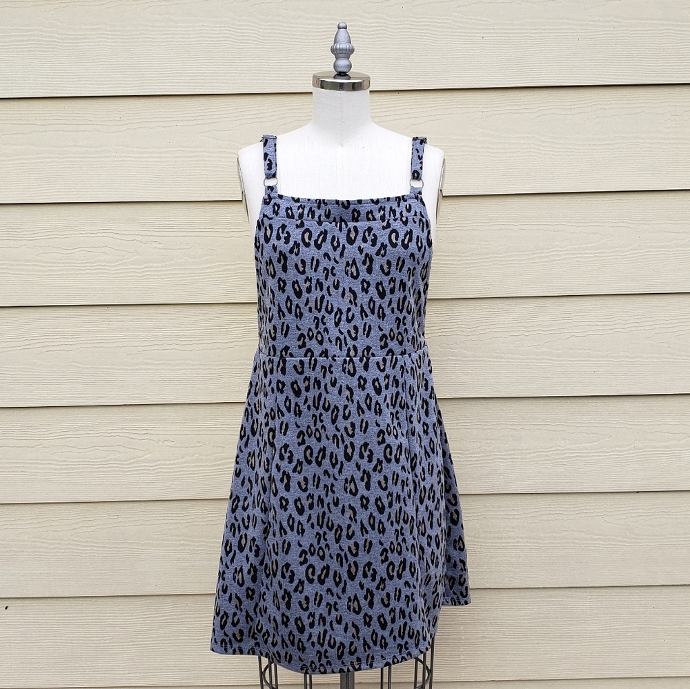 NEW Jolt Gray Cheetah adjustable Strap Dress